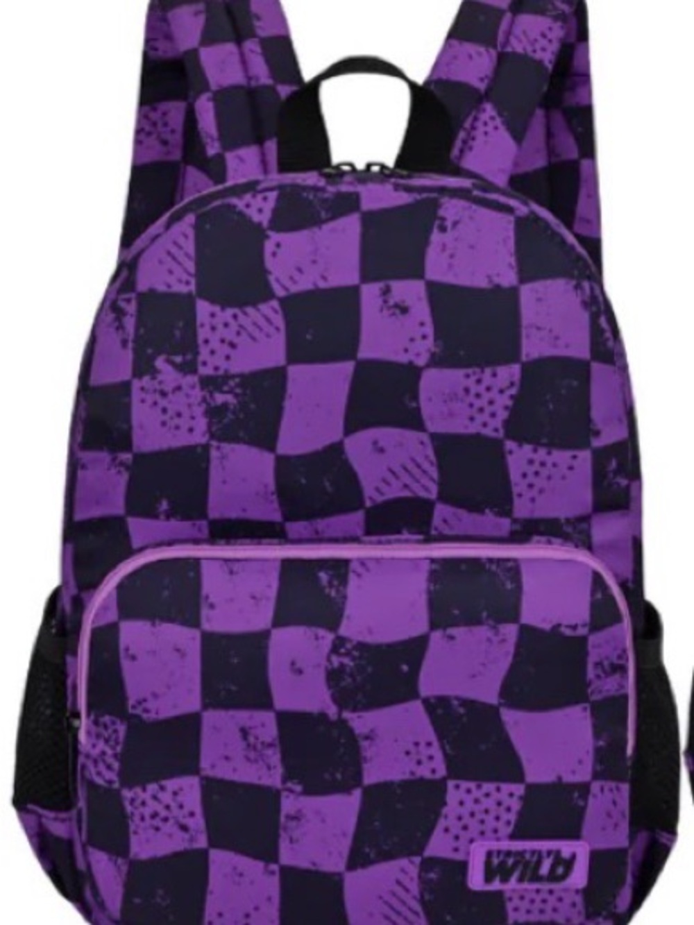 Purple Checkered Pattern Women's Backpack
